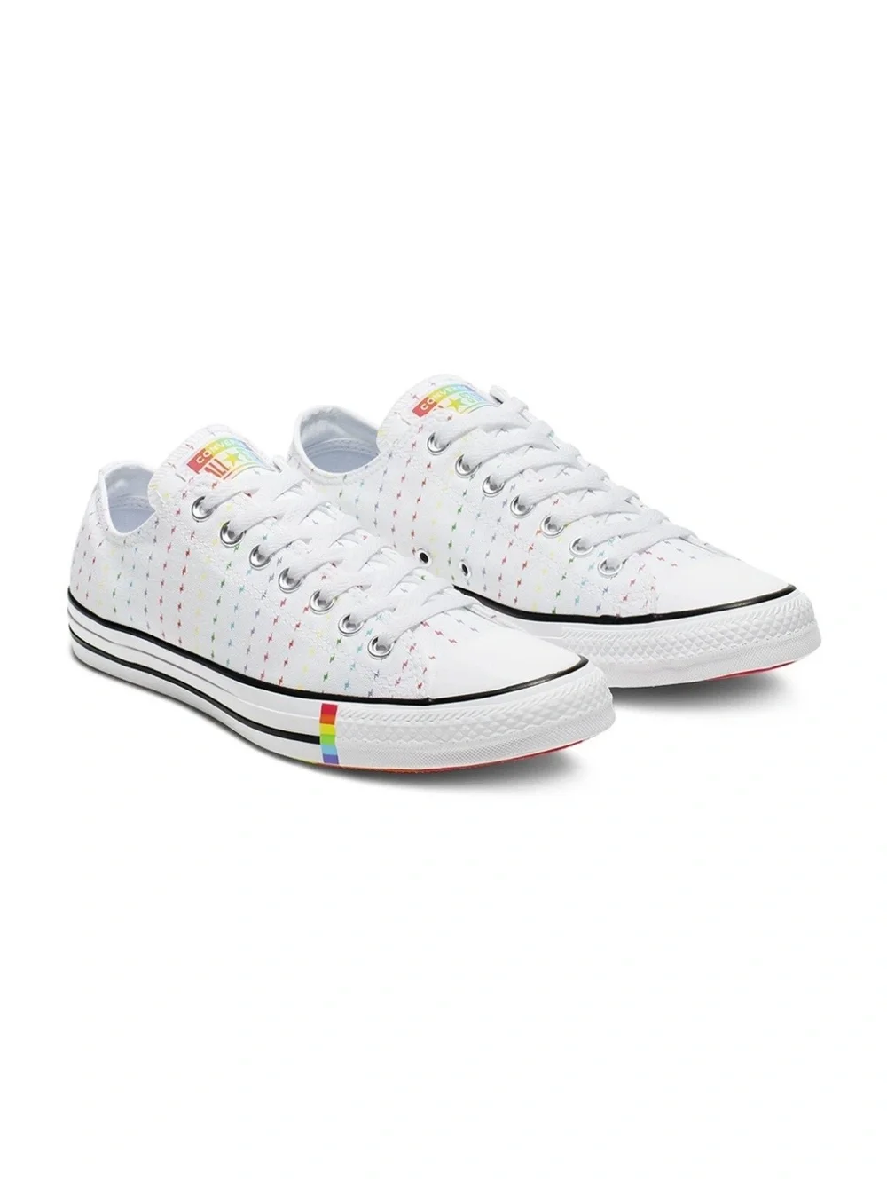 Unisex Converse Chuck Taylor All Star PRIDE OX White Rainbow Women’s 6.5 NIB